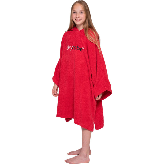 2024 Dryrobe Junior Toalla Con Capucha De Algodn Orgnico Cambio Robe V3 V3OCT - Red